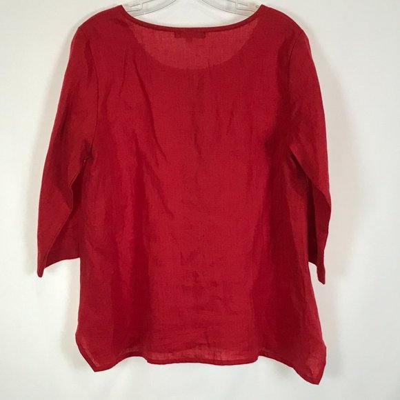 Small Christopher Calvin Abstract Stripe Linen Top - Picture 3 of 3